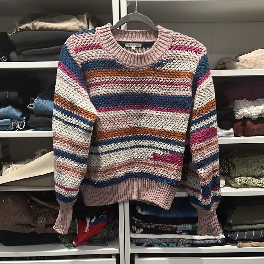 Z Supply Pink and Blue Knit Sweater
